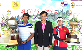 ณัฐวุฒิ มาเจริญ คว้าแชมป์ เอ-คลาสโอเพ่น สนาม ดรากอนฮิลส์  อาภิชญา ยุบล คว้าแชมป์หญิง 
